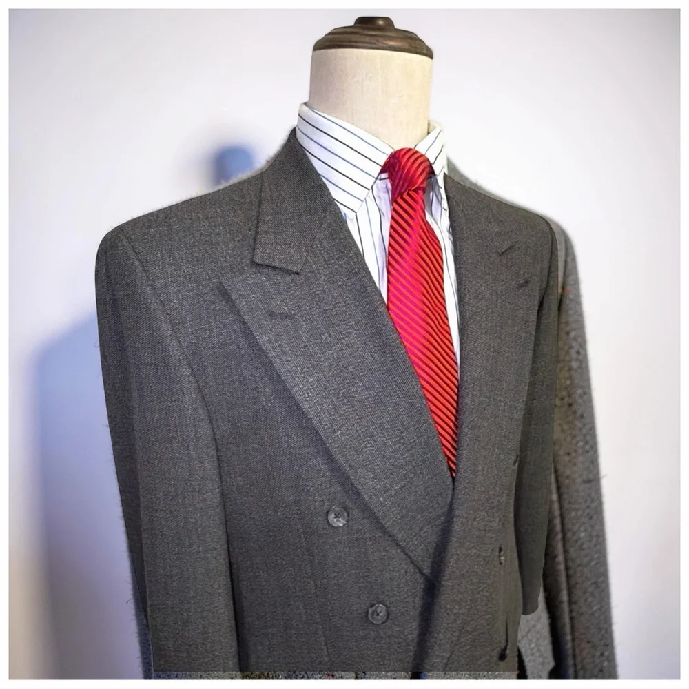 Joseph Abboud JoA II Double Breasted Blazer| 40R | Charcoal Wool | Classic
